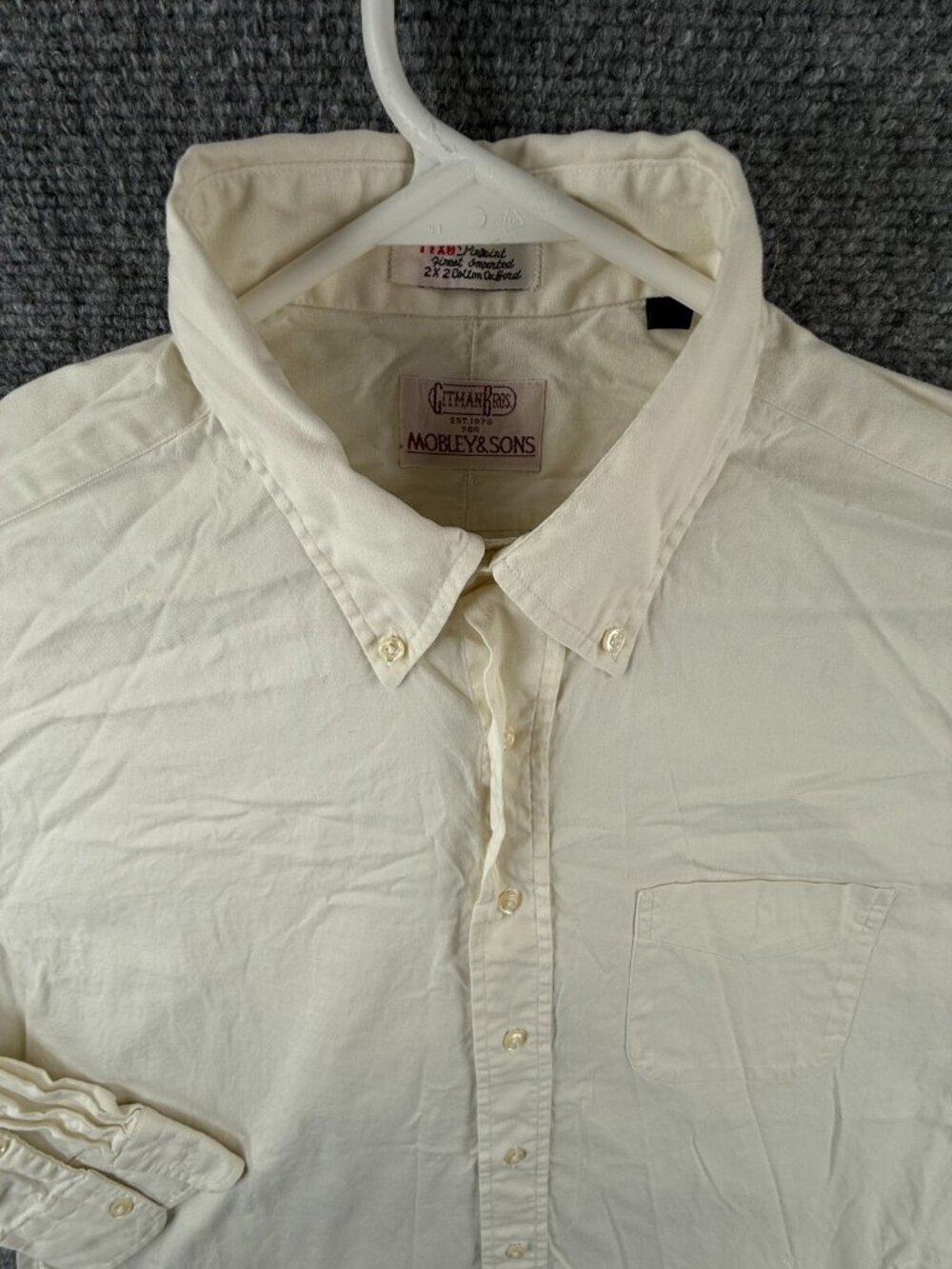 VTG Gitman Bros Mobley & Sons USA Button Up Shirt Men Yellow Cotton 16 33 TTX **
